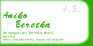 aniko beretka business card